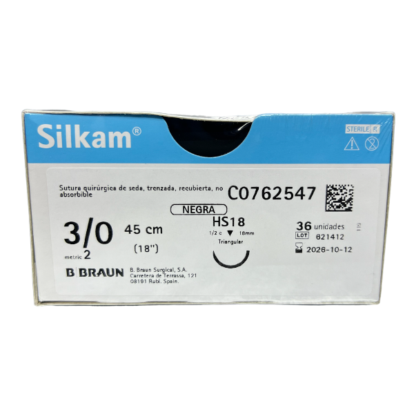 sutura seda silkam 3.0