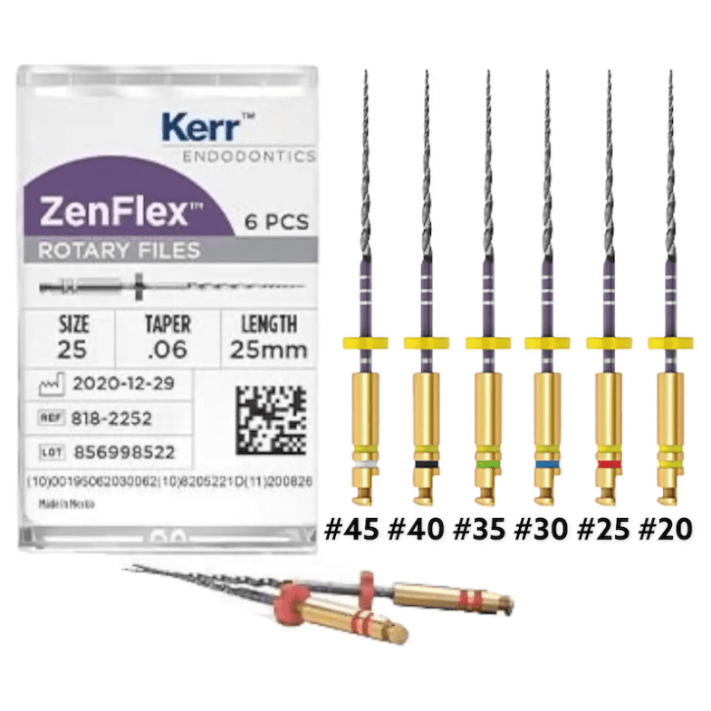 Kerr Zenflex Limas Rotatorias Taper 0.4 Surtidas - 6 unidades
